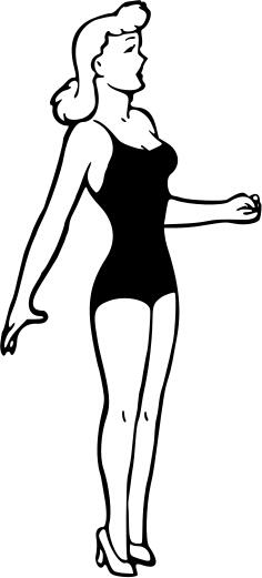 Lady in swimsuit drawing