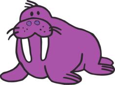 Walrus in pink color