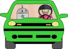 Driving green car