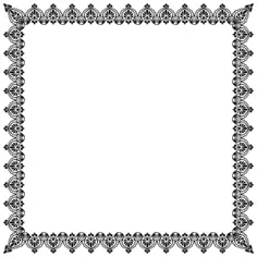 Floral square frame silhouette