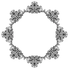 Circular botanic empty frame