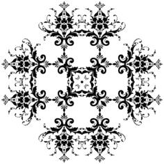 Black flowery vector design