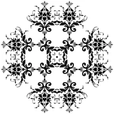 Black flowery vector design