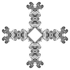Cross with flowers and knots