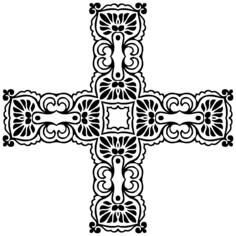 Floral cross vector illustration
