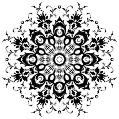 Flowery circle silhouette