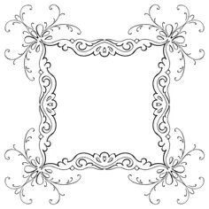 Calligraphic flourish frame vector image