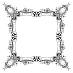 Bamboo frame with floral details