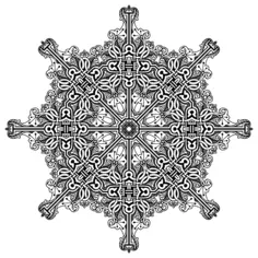 Circle Celtic knot and flowers