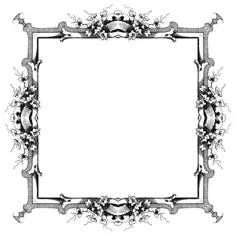 Leafy black and white photo frame