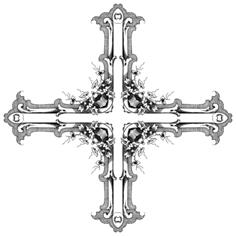 Crucifix with leaves decor