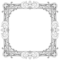 Arty floral frame in black and white