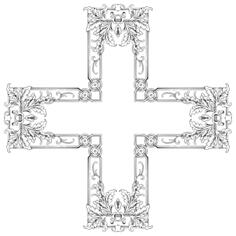Floral crucifix vector illustration