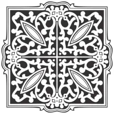 Ornamental panel in black and white