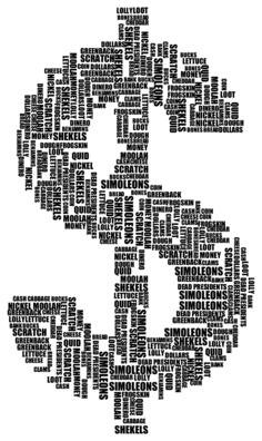 Money euphemisms vector silhouette