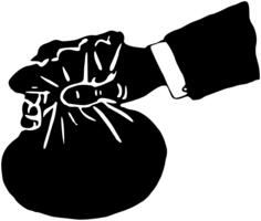 Money bag vector silhouette