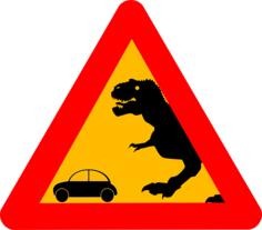 Warning Tyrannosaurus Rex vector image