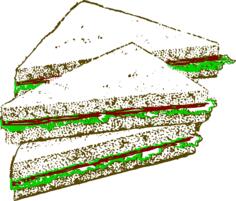 Three sandwiches with lettuce