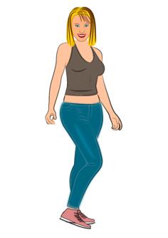 Blonde girl standing