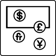 Money silhouette vector icons