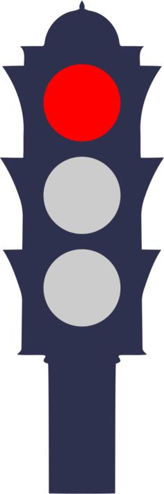 Traffic light with red