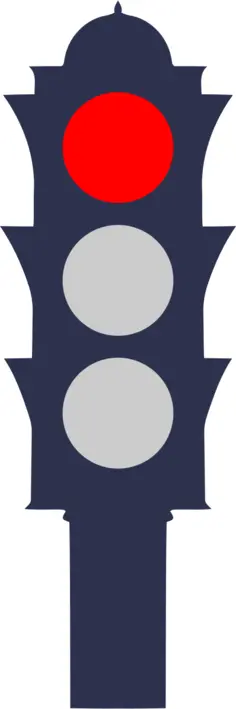 Traffic light with red