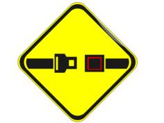 Buckle up road symbol