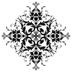 Floral vector silhouette hexagon