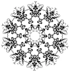 Round floral vector silhouette