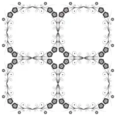 Floral frames vector silhouette