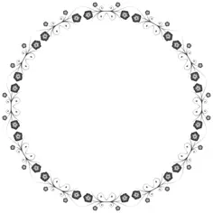 Flower black and white circle