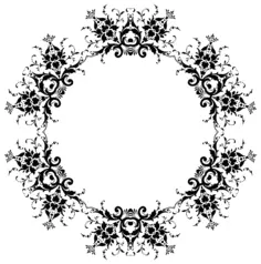 Circle floral vector silhouette