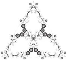 Flowery triangle vector silhouette