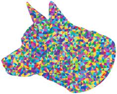 Prismatic dog's head