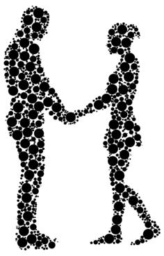 Circles couple silhouette
