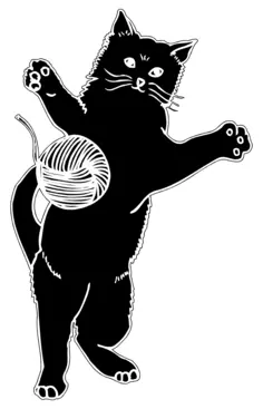 Ball of yarn and cat