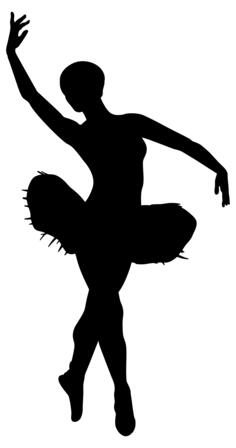Ballerina vector black silhouette