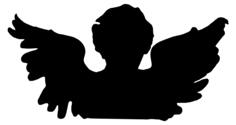 Golden cherub silhouette