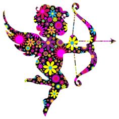 Flowery cupid vector image