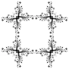 Flowery square frame vector image