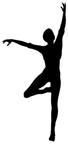 Stretching lady silhouette
