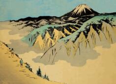 Mount Fuji with visitors