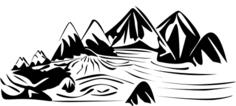 Wild river in rocky landscape