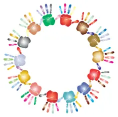 Hand print circle