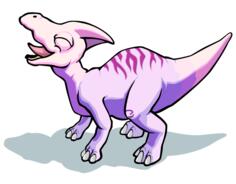 Smiling violet dinosaur