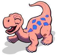 Smiling cartoon dino