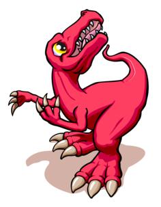 Red cartoon dino