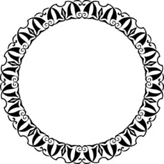 Circular frame in black and white