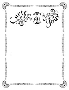 ''Carte du Jour'' empty template