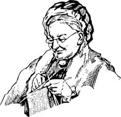 Knitting grandma vector image